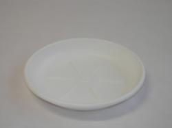 Virágtartó alátét, 17,5 cm, fehér műanyag (365-1)