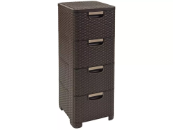 Curver Style rattan 4 fiókos szekrény barna (209906)