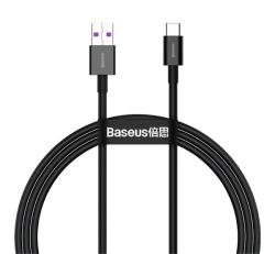 Baseus adatkábel (USB - Type-C, 66W, törésgátló, gyorstöltő, 200cm) FEKETECATYS-A01