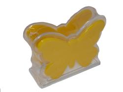 Pillangós műanyag szalvétatartó, sárga (178/2)