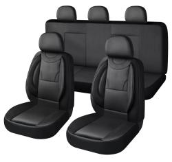 Univerzális műbőr üléshuzat szett 11 részes fekete (203-5BK)