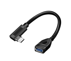 Logilink USB 3.2 Gen2 Type-C adapter, C/M 90    USB-A/F, OTG, fekete, 0,2 m