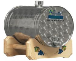 Fekvő pálinkatartály fa állványon, 30 l (Zottel) (10701)