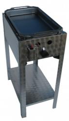 Egyégős álló pecsenyesütő készülék, rozsdamentes serpenyővel PB-gáz üzemű (BGS-1 PRM)