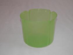 Virágtartó kaspó, szirom formájú, 15 cm, neonzöld műanyag (214)