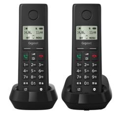Gigaset PURE 200 DUO telefon készülék (vezeték nélküli, 1 bázis, 2 kézibeszélő, DECT) FEKETEL36852-H
