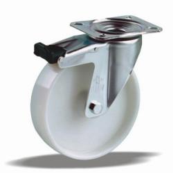 Kerék önbeálló PA inox villás tűgörgős fékezhető 100 41295 (11762)
