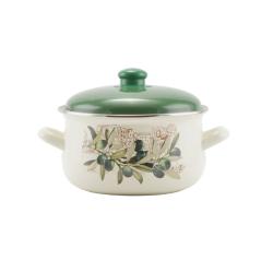 Perfect Home Zománcozott lábas 20 cm+fedő Oliva (14828)