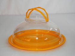 Füles műanyag tortatartó 30 cm sárga (258)