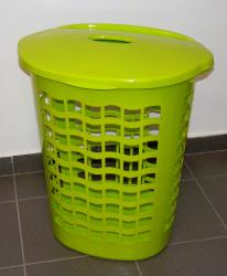 Ovális szennyestartó, műanyag, 60 l, neonzöld (913)