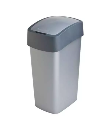 Curver Pacific Flip Bin billenő fedeles szemetes 45L ezüst/grafit (186181)