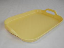 Műanyag füles tálca 43x33 cm sárga (250)