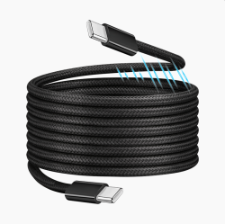 Logilink USB 2.0 Type-C kábel, C/M - C/M, mágneses, 100W, nejlon, fekete, 1,5 m
