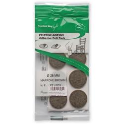 Csúsztatófilc öntapadó d=28 barna (6db) (3341530)