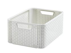 Curver Style M méretű rattan kosár 18L, krémszínű (205845)