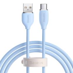 Baseus Jelly Cable USB-A apa - USB-C apa 2.0 Adat és töltőkábel, Kék (1.2m) (CAGD010003)