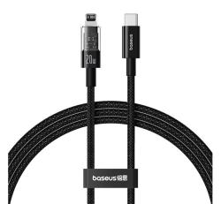 Baseus GEM adatkábel(G181629) (USB - lightning, 20W, PD gyorstöltő, cipőfűző, 200cm) FEKETE