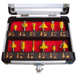 Extol felsőmaró készlet 12 db-os, alukofferben (44037)