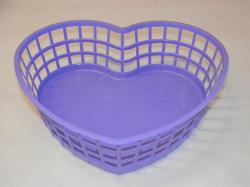 Szív alakú műanyagkosár közepes, lila (221)