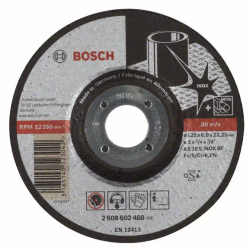 Bosch Nagyolótárcsa, hajlított, Expert for Inox 125 mm x 22.23 mm x 6.0 mm (2608602488)