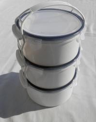 Hermetikusan záródó 3 részes, műanyag ételhordó 1,5 l, szürke (436)