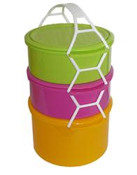 Műanyag Ételhordó 3 részes színes (51SL)