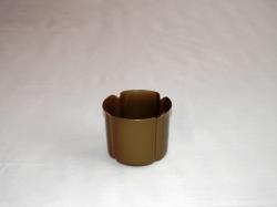 Virágtartó kaspó, szirom formájú, 8 cm, bronz színű műanyag (211)