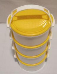 Kétszemélyes műanyag ételhordó 4 részes 1,5 l sárga (52-sárga)