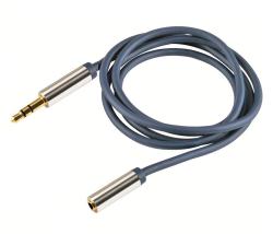 USE Audió kábel, 3,5 mm sztereó fém dugó-3,5 mm sztereó fém aljzat, 2,5 m (A 54-2.5M)