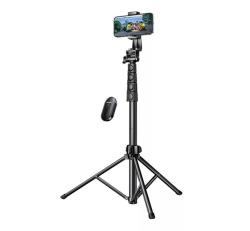 Ugreen szelfibot (univerzális, alumínium tripod állvány, állítható, bluetooth távkioldó, 170cm) FEKE