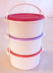 Kétszemélyes műanyag ételhordó 3 részes 1,5 l vegyes (51)