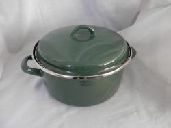 Bonyhádi Kinga lábas fedővel, 22 cm, zöld