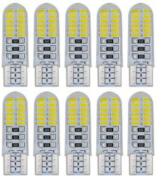 SMD-T10-3024SMD 10db-os SZILIKON - fehér - 12V CANBUS