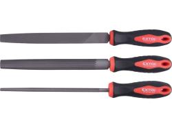 Extol premium fémreszelő klt., 3 db (lapos, félkerek, kerek), 200mm, T12 acél,  vágat 2, finom,  TPR