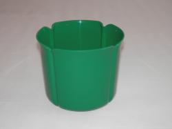 Virágtartó kaspó, szirom formájú, 15 cm, zöld műanyag (214)