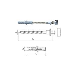 Wkret-met WC  rögzítő garnitúra M6x80 (10x50-es tipli) fehér (3362116)