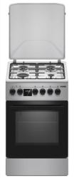 Hunor TE5640-I kombinált tűzhely fémtetővel inox, 50 cm x 60 cm