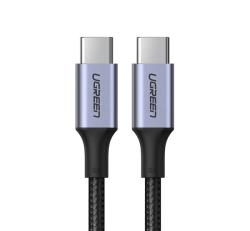 Ugreen adatkábel (Type-C - Type-C, 5A, PD gyorstöltő, 100W, 200cm, cipőfűző) FEKETE