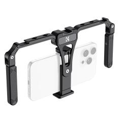K&F Concept telefon rig, cage, univerzális keret, összecsukható, 3db vakupapucs, állványmenet (KF-31