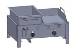 Kétégős asztali kombi készülék lángos-, és lapsütővel PB-gáz üzemű (BGT-2 LLS)