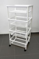 Ági műanyag gurulós polc 4 részes  41x30 cm (320)