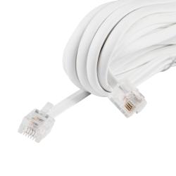 Telefoncsatlakozó kábel, 6P4C, dugó-dugó, 5m (T 5-5/WH)