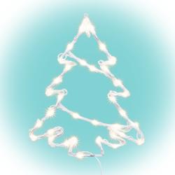 Home fenyőfa ablakdísz, melegfehér (KID502WW)