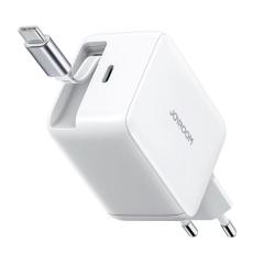 JOYROOM JR-TCL06 hálózati töltő Type-C aljzat (67W, GaN, gyorstöltő + fix Type-C kábel) FEHÉR