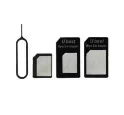 Noosy SIM adapter (Nano SIM kártyát Micro SIM és normál méretű kártyára alakítja át, kártya kiemelő)