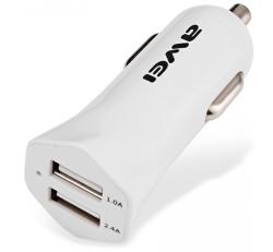 Awei autós töltő 2 USB aljzat (12W, gyorstöltő) FEHÉR
