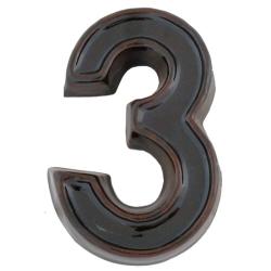 SB  kerámia házszám 3 barna 12cm (3970023)