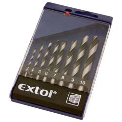 Extol fafúró klt., műanyag dobozban; 8db 3-10mm polírozott (1142)