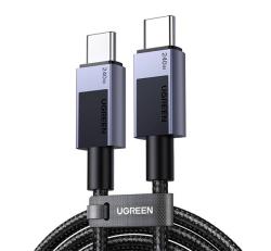 Ugreen L513 adatkábel (Type-C - Type-C, 240W, PD gyorstöltő 4.0, 200cm, cipőfűző) SÖTÉTSZÜRKE