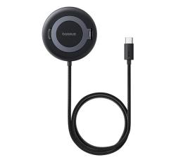 Baseus SIMPLE MINI4 asztali töltő (15W, wireless, gyorstöltő, kitámasztó, mágneses, Qi2) FEKETE